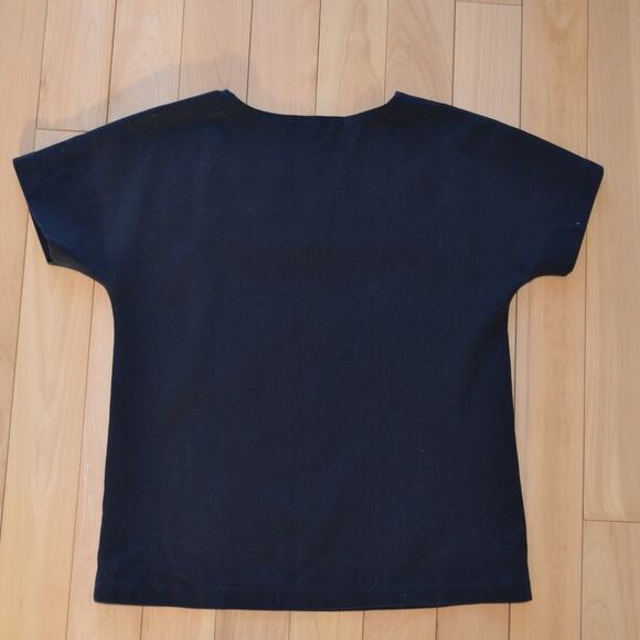 J Crew Short Sleeve Blouse Top Embellished Bejeweled Size Small Black - Picture 4 of 4